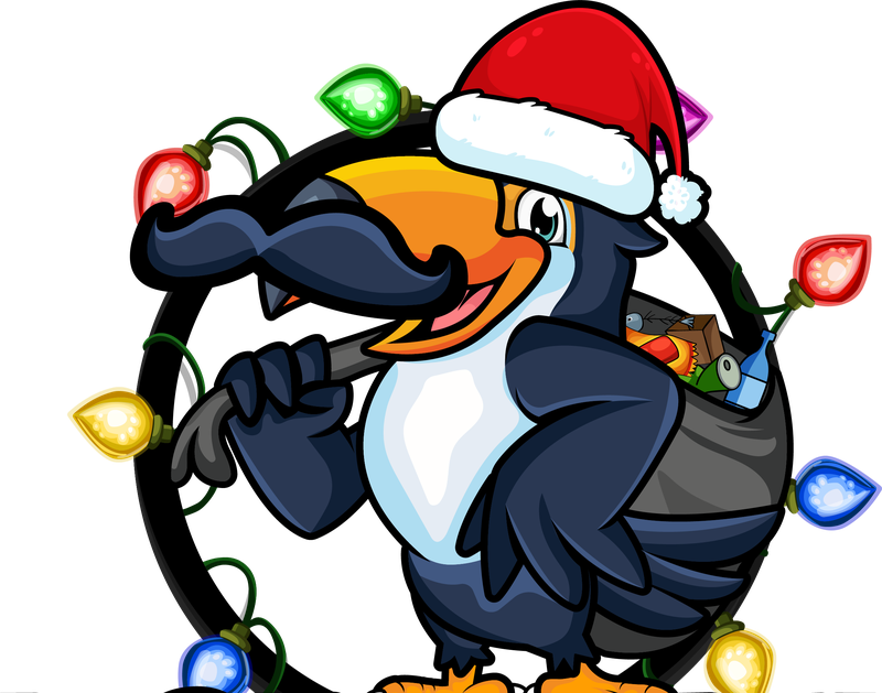 Stache Lights toucan mascot